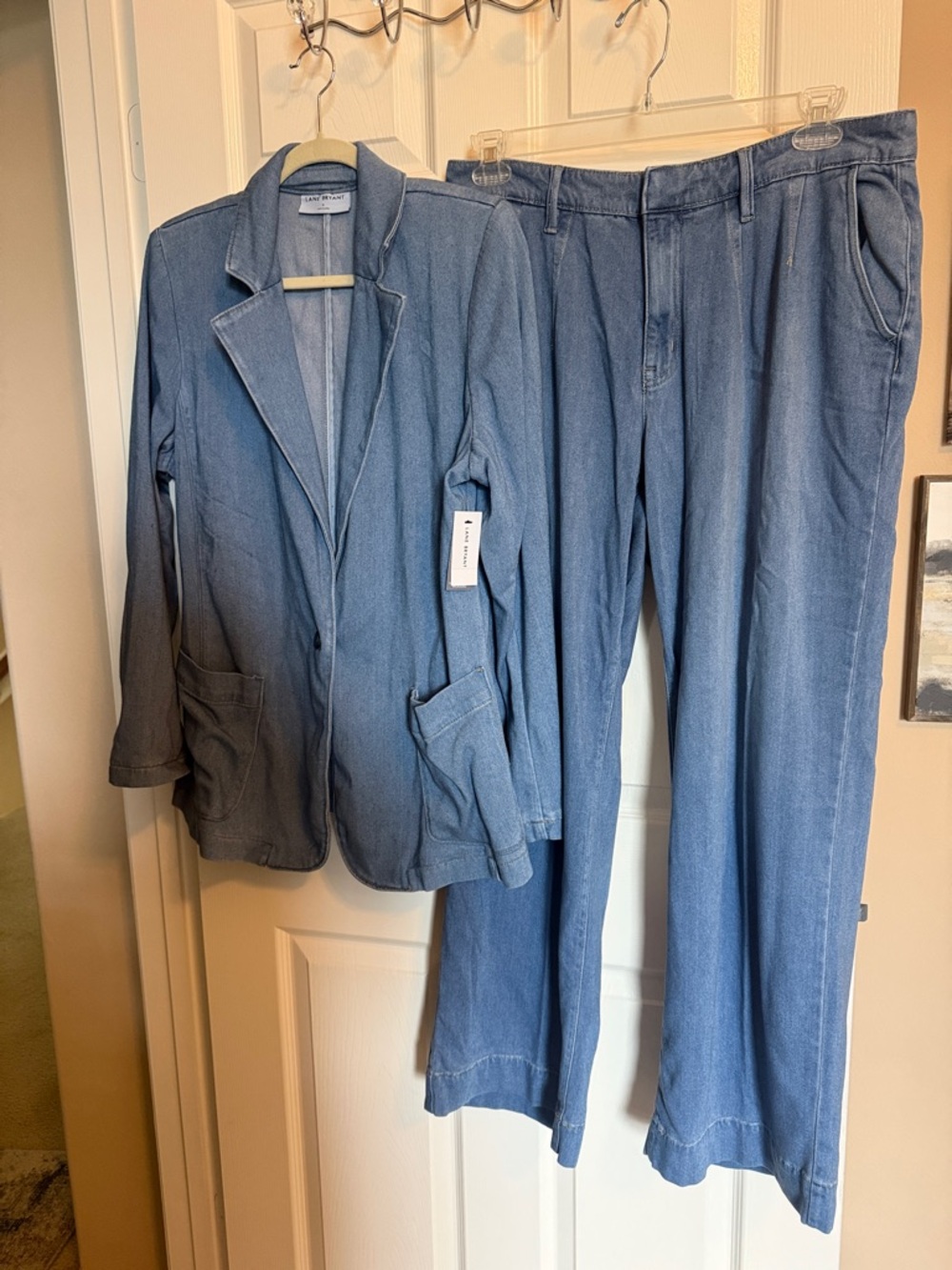 Lane Bryant Light Blue Two-Piece Blazer & Wide-Leg Pants Set